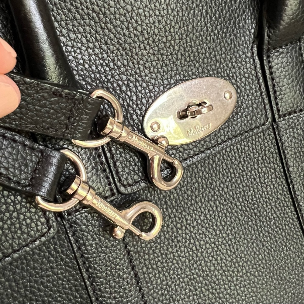 MULBERRY Classic Grain Small Bayswater in Black - Picture 7 of 15
